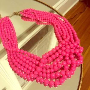 Chunky hot pink statement necklace